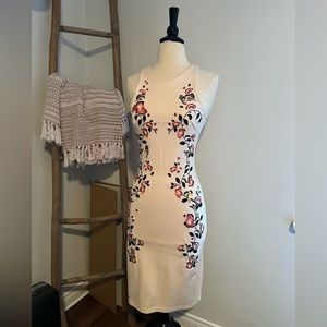 Bebe Pink Floral Midi Dress